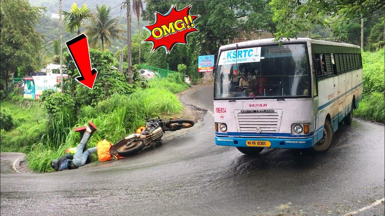 Bike Riders Slipping the dangerous Ghat Road😱😱