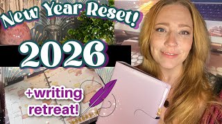 New Year Reset Planner Setup + At Home Writing Retreat | Finish My First Draft