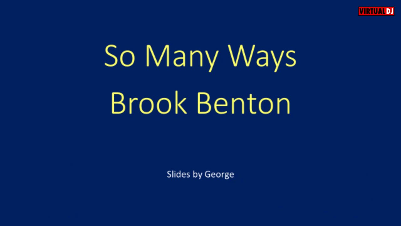 Brook Benton   So Many Ways  karaoke