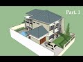 Sketchup tutorial house building Part 1