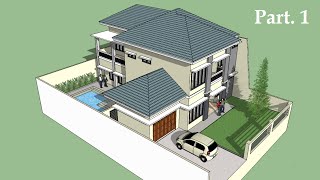 Sketchup tutorial house building Part 1 screenshot 4