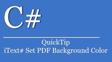 QuickTip #323 - C# Visual Studio .NET Tutorial - iText# Set PDF Background Color