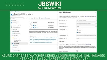 Azure Database Watcher Series: Configuring an SQL Managed Instance as a SQL Target with Entra Auth