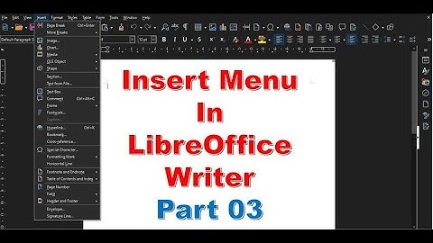 Insert menu caption hyperlink bookmark formatting mark horizontal line| LibreOffice Writer Part 14