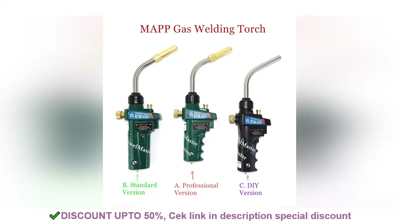 HOT Braze Welding Torch MAPP Propane Gas Torch Piezo Trigger Ignition CGA600 Copper Aluminum Heating