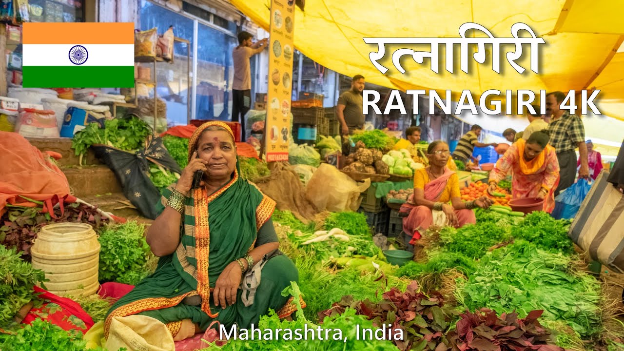 Walking in Ratnagiri - Saturday Bazaar - Maharashtra, India Walking Tour 4K