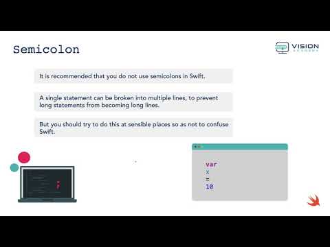 CH1-4-Introduction: Semicolons App Development | Swift Language | Swift Programming