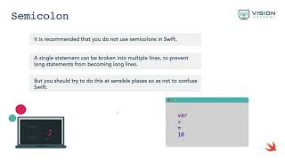 CH1-4-Introduction: Semicolon تطوير التطبيقات | لغة سوفت | Swift Programming screenshot 2