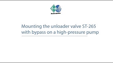 Mounting the ST-265 unloader valve with bypass on a high-pressure pump.