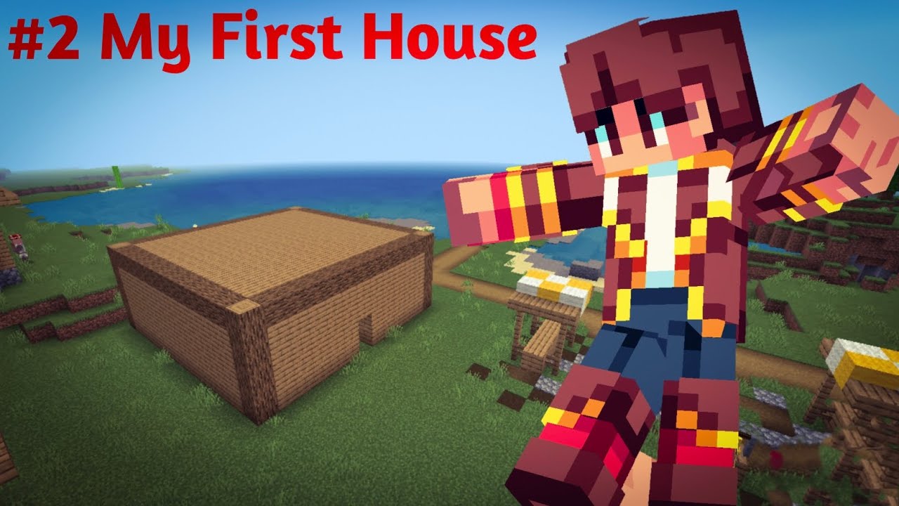I Made My First House In My Survival Series | Minecraft PE #2 - YouTube