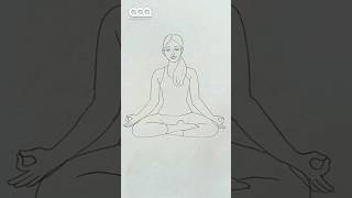 How To Draw Girl Doing Yoga | World Yoga Day #shortsfeed