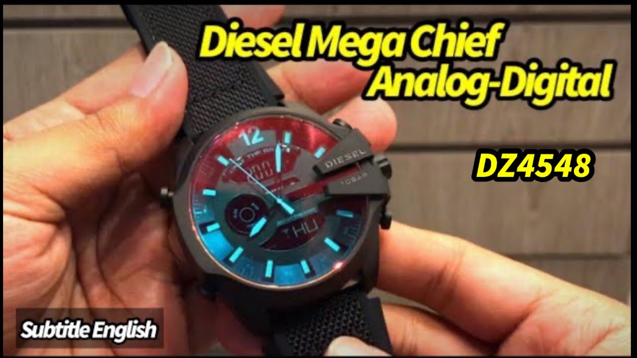 Diesel Mega Chief Analog - Digital Black Nylon and Silicone | DZ4548 -  YouTube