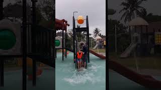 Big Bucket Splash at Swimming Pool shorts Water Splash at Water Park