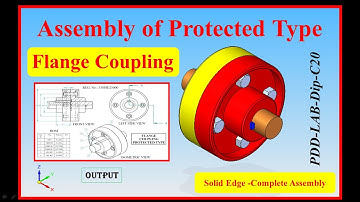 How to Assemble Protected Type Flange Coupling & generate Drawing in the Solid Edge (Kannada)