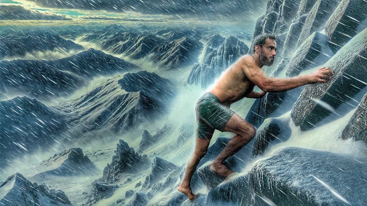 Je GRIMPE une MONTAGNE PIEDS NUS en HIVER ( -13° )