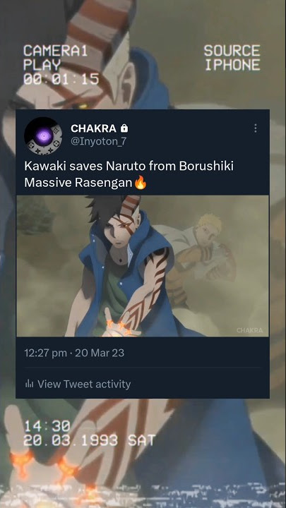 Kawaki menyelamatkan Naruto dari Rasengan Besar Borushiki🔥 #boruto #naruto #shorts