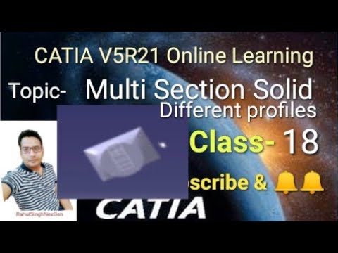 CATIA Tutorial | Multi Section Solid | Catia V5 Online Training Free | How To Learn CATIA | Catia V5