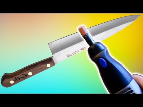Sharpen kitchen knife with Dremel Rotary Tool - Grinding Stone #932