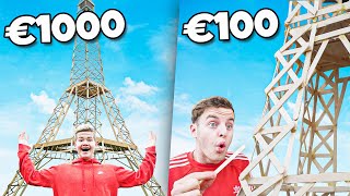 €100 vs €1000 Eiffeltoren Bouwen! *12 METER*