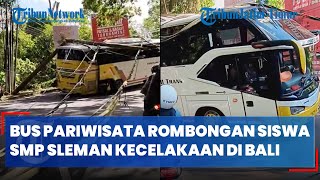 BUS PARIWISATA Rombongan Siswa SMP Sleman Kecelakaan di Bedugul Bali, Kabel Membelit Atap