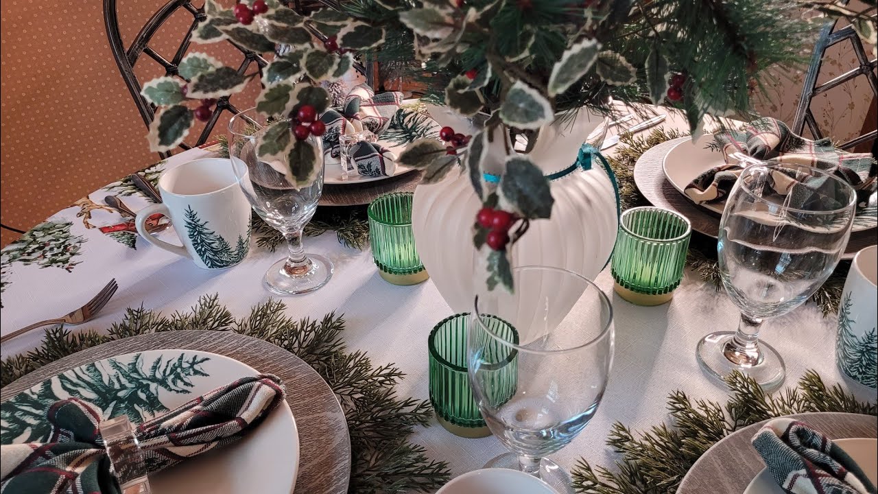 Create Pine Tablescape and Cozy Snowman Winter Decor Tour