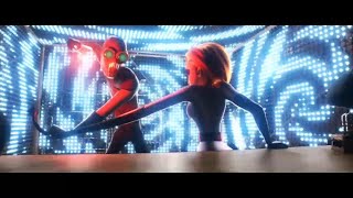 Incredibles 2 - Screenslaver vs Elastigirl fight | Original Theatrical Strobe Lighting Effects! [4K]