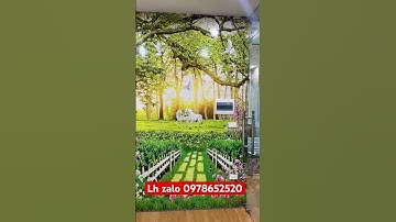 Hoàn thiện tranh dán tường 3D phong cảnh rất đẹp