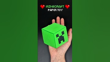 DIY Minecraft Creeper Paper Toy 💚 Optical illusion Floating Cube