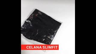 Celana Formal Pria Slim Fit Bahan Kain Hitam Garvin Size 28-38 Kantor Jumbo