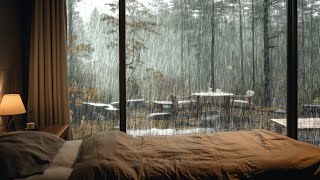 Cozy Bedroom Ambience with Rain Sounds in foggy Forest  Rain for Insomnia Symptoms ASMR