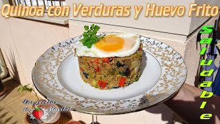 Quinoa con Verduras y Huevo Frito