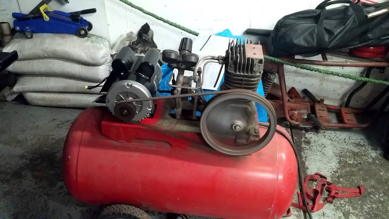 Harbor freight motor on an old air compressor - YouTube sears craftsman wiring diagram 