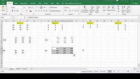 Functions of EXCEL for Matrix Operations | Matrix Addition, Multiplication, Inverse using Excel