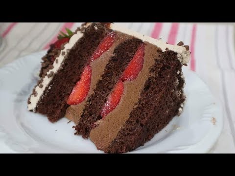 BOLO DE CHOCOLATE  DE VITRINE |  TENTAÇÃO DE CHOCOLATE COM MORANGOS  |KAREN MUNHOZ