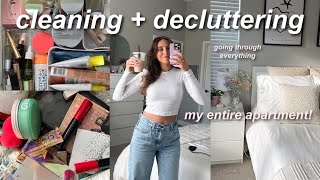 CLEANING & DECLUTTERING MY APARTMENT for spring! 🧺🧼 (organizing & getting my life together 2024)