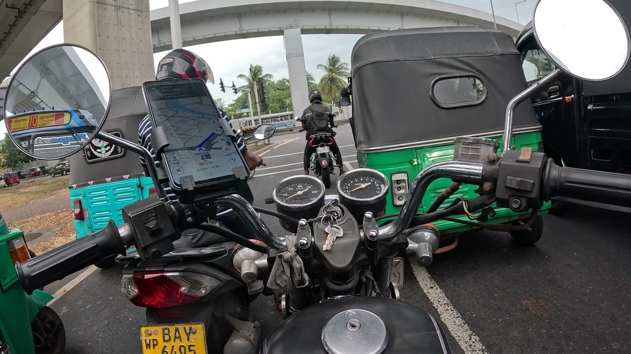 4K Bike Ride | Baseline to Kelaniya 🌧️ | Light Rain • Overcast Colombo POV