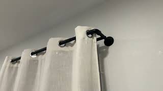 Review of Curtain Rods for Windows, Wrap Around Window Industrial Double Curtain Rod on Amazon