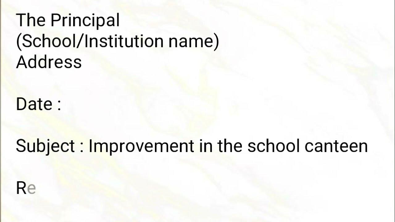 Write an Application/Formal Letter to principal complaining about