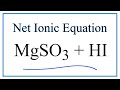 Net Ionic Equations and Reactions