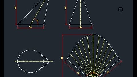 oblique cone surface development with Autocad