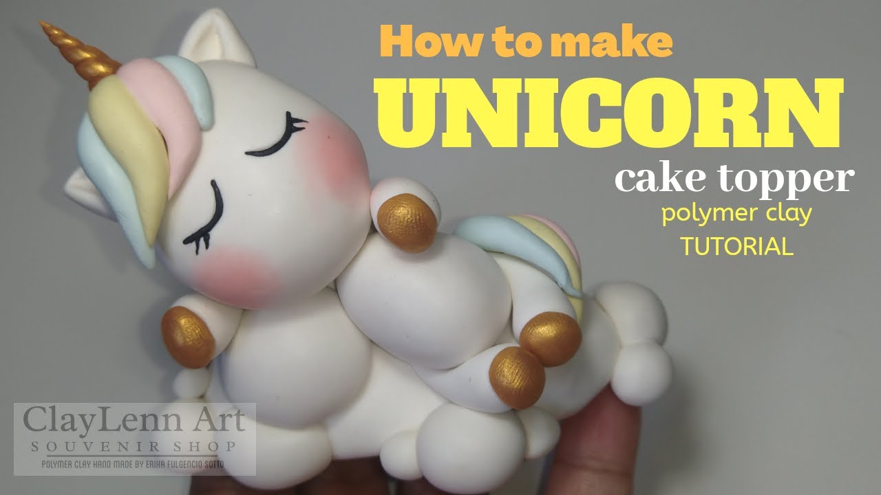 How to make Unicorn Cake Topper / Unicorn Polymer Clay Tutorial - YouTube
