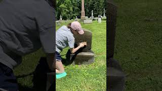 Cleaning the stone of a #canadian who lived in #newyork Cleaning the stone of a #canadian who lived in #newyork