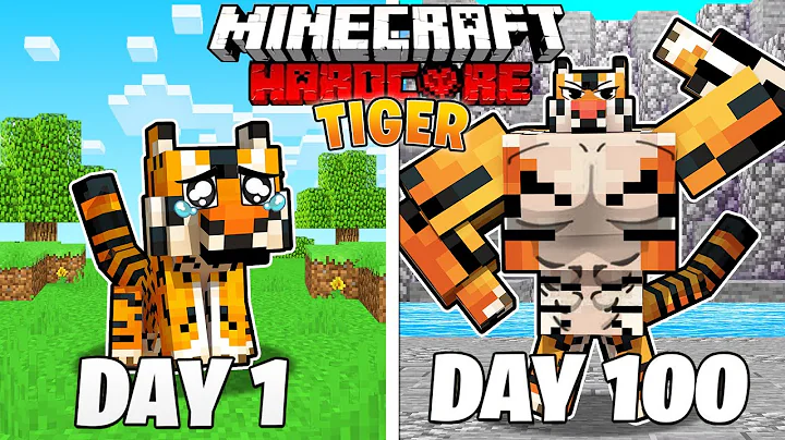 I Spent 100 Days as a TIGER in HARDCORE Minecraft!