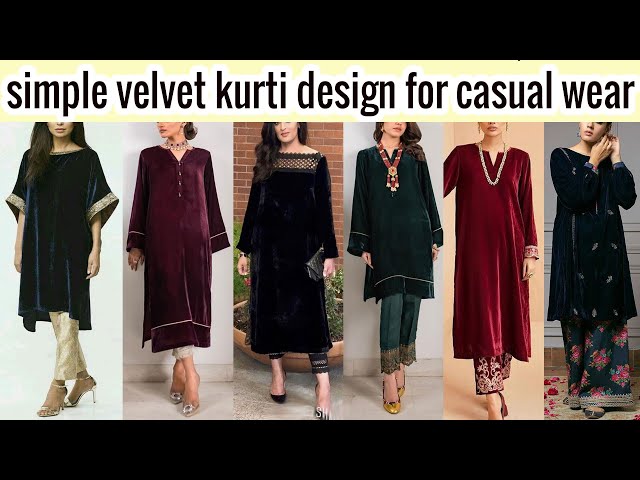 simple velvet kurti design Archives » Kaur Trends®