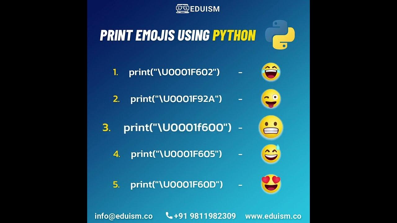 How to print emojis using unicode in Python! - YouTube