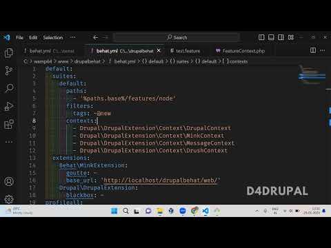 Suite path configuration in Behat testing Drupal 10, Drupal 9, Drupal 8 | D4Drupal