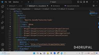 Suite path configuration in Behat testing Drupal 10, Drupal 9, Drupal 8 | D4Drupal