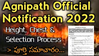 Agnipath Army Official Notification 2022 | Height, Chest & Selection Process | Agniveer Army