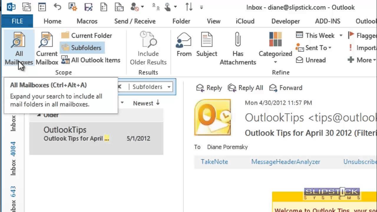 Find subfolders in Outlook mailboxes YouTube