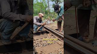 Manually drilling and round dog spike fixing..🥰🥰 || #viral #railway #shorts #trending #work #workers